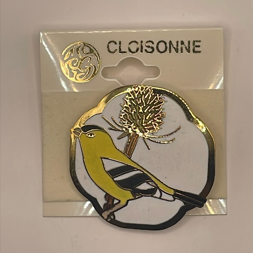 New Old Stock Vintage 1980’s Yellow Bird Cloisonné (Cloisonne) Brooch